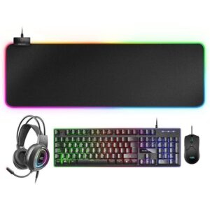 Pack Gaming Mars Gaming MCPEX/ Teclado H-MECH  + Ratón Óptico + Auriculares con Micrófono + Alfombrilla 4710562759068 MCPEXES TAC-PACK MCPEX