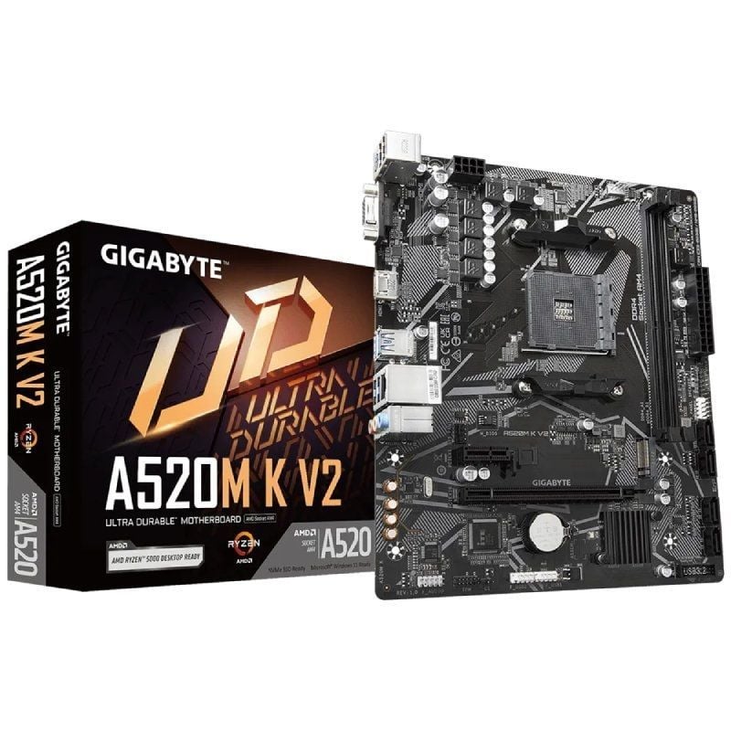 Placa Base Gigabyte A520M K V2 Socket AM4/ Micro ATX 4719331852771 9MA52MK2-00-11 GIG-PB A520M K V2 V2