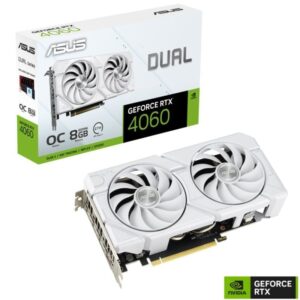 Tarjeta Gráfica Asus Dual GeForce RTX 4060 EVO OC White Edition/ 8GB GDDR6 4711387733844 90YV0JCB-M0NA00 ASU-GF RTX4060 D EVO OC WH 8