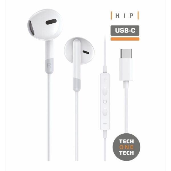 Auriculares Intrauditivos Tech One Tech earTECH TEC1301/ con Micrófono/ USB Tipo-C/ Blancos 8436546594277 TEC1301 TOT-AUR TEC1301