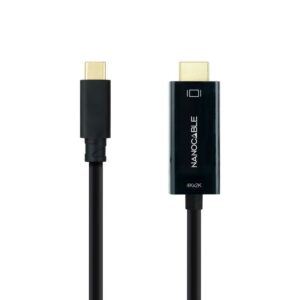 Cable Conversor Nanocable 10.15.5132/ USB Tipo-C Macho - HDMI Macho/ 1.8m/ Negro 8433281012882 10.15.5132 NAN-CAB 10 15 5132