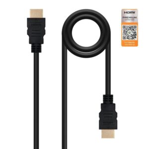 Cable HDMI 2.0 4K Nanocable 10.15.3601/ HDMI Macho - HDMI Macho/ 1m/ Certificado/ Negro 8433281007666 10.15.3601 NAN-CAB 10 15 3601