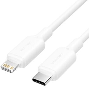 Cable USB 2.0 Tipo-C Lightning Vention LAKWF/ USB Tipo-C Macho - Lightning Macho/ Hasta 27W/ 480Mbps/ 1m/ Blanco 6922794783508 LAKWF VEN-CAB LAKWF