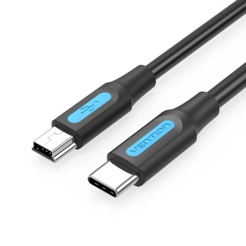 Cable USB 2.0 Tipo-C Vention COWBH/ USB Tipo-C Macho - MiniUSB Macho/ Hasta 10W/ 480Mbps/ 2m/ Negro 6922794755987 COWBH VEN-CAB COWBH