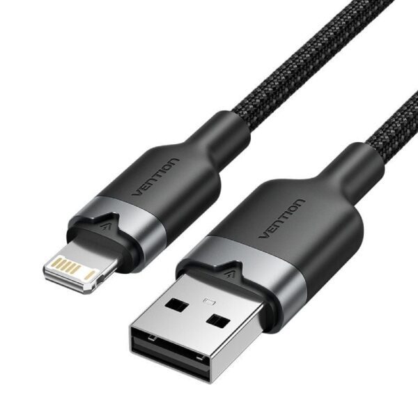 Cable USB Lightning Vention LANBH/ USB Macho - Lightning Macho/ 480Mbps/ 2m/ Negro 6922794783737 LANBH VEN-CAB LANBH