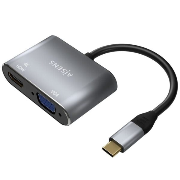 Conversor Aisens A109-0627/ HDMI Hembra - VGA Hembra - USB Tipo-C Macho/ 15cm/ Gris 8436574707335 A109-0627 AIS-ADP A109-0627