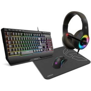 Pack Gaming Krom kenya/ Teclado RGB + Ratón Óptico + Alfombrilla + Auriculares 8436587973895 NXKROMKENYA KROM-PACK KENYA