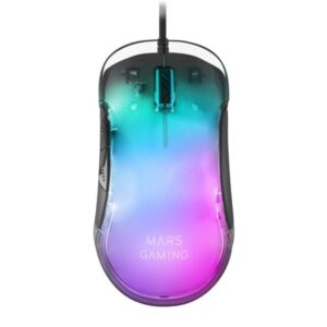 Ratón Gaming Mars Gaming MMGLOW/ Hasta 12800DPI/ Negro 8437023094587 MMGLOW TAC-MOU MMGLOW BK