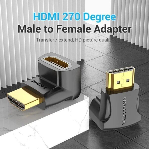 Adaptador HDMI 4K 270º Vention AINB0/ HDMI Macho - HDMI Hembra/ Pack 2 Uds - Imagen 2