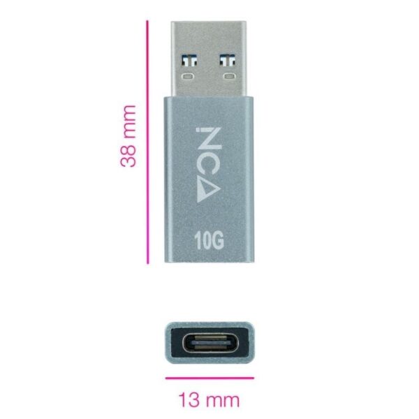 Adaptador USB 3.1 Nanocable 10.02.0013/ USB Macho - USB Tipo-C Hembra - Imagen 2