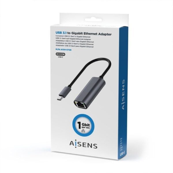 Adaptador USB Tipo-C - RJ45 Aisens A109-0709/ 1000Mbps - Imagen 4