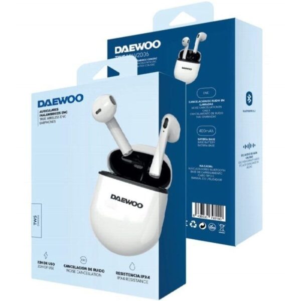 Auriculares Bluetooth Daewoo DW2006 con estuche de carga/ Autonomía 5h/ Blancos - Imagen 5