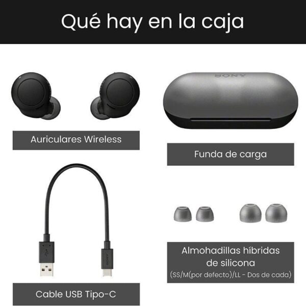 Auriculares Bluetooth Sony WF-C500 con estuche de carga/ Autonomía 5h/ Negros - Imagen 4