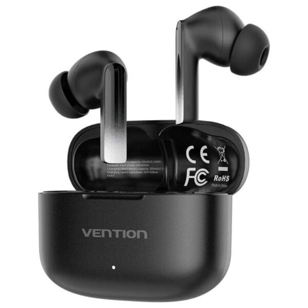 Auriculares Bluetooth Vention ELF E04 NBIB0 con estuche de carga/ Autonomía 6h/ Negros 6922794776906 NBIB0 VEN-AUR ELF E04 NBIB0