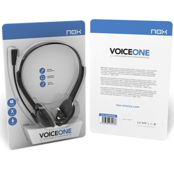 Auriculares Nox Voice One/ con Micrófono/ Jack 3.5/ Negros - Imagen 4