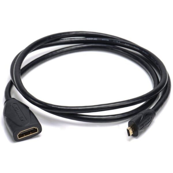 Cable Alargador Micro HDMI 4K Vention ABBBF/ Micro HDMI Macho - HDMI Hembra/ 1m/ Negro - Imagen 2