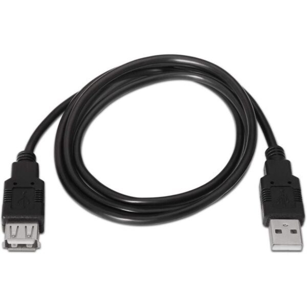 Cable Alargador USB 2.0 Aisens A101-0015/ USB Macho - USB Hembra/ Hasta 2.5W/ 60Mbps/ 1m/ Negro - Imagen 2