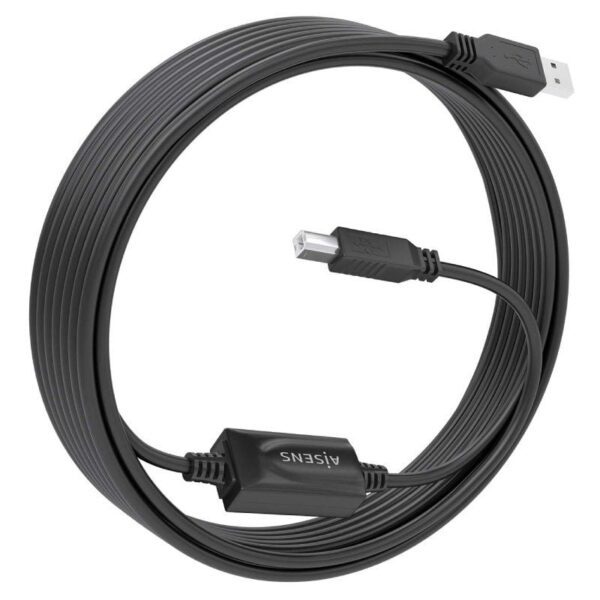 Cable Alargador USB 2.0 con Amplificador Aisens A101-0881/ USB Macho - USB Tipo-B Macho/ 10m/ Negro - Imagen 2