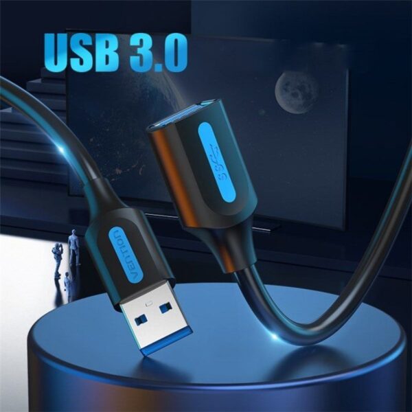 Cable Alargador USB 3.0 Vention CBHBF/ USB Macho - USB Hembra/ 5Gbps/ 1m/ Negro - Imagen 2