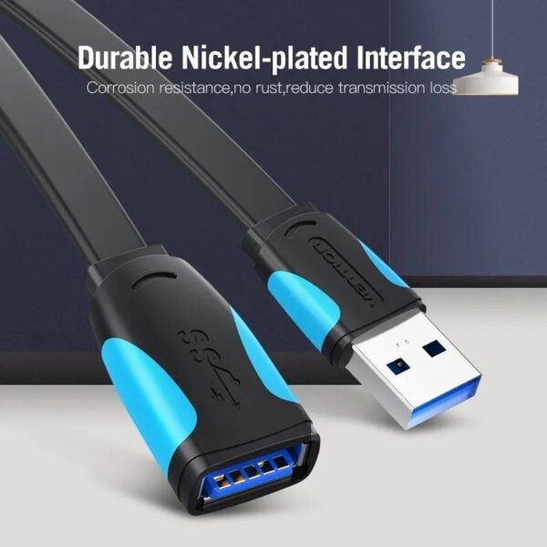 Cable Alargador USB 3.0 Vention VAS-A13-B100/ USB Macho - USB Hembra/ 5Gbps/ 1m/ Negro y Azul - Imagen 2