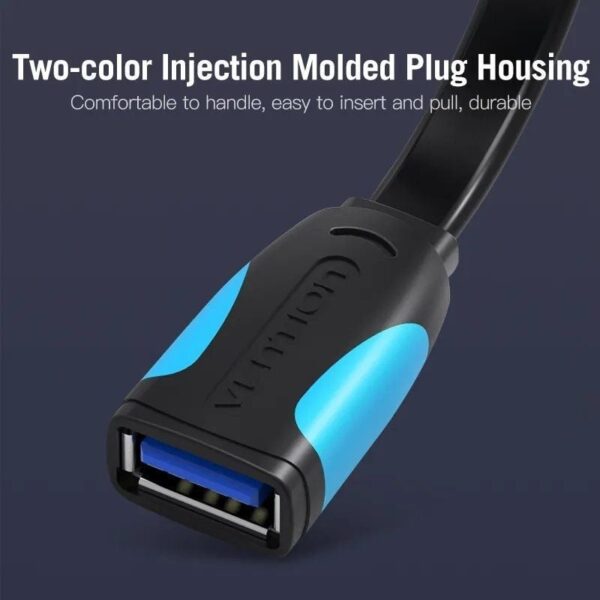 Cable Alargador USB 3.0 Vention VAS-A13-B100/ USB Macho - USB Hembra/ 5Gbps/ 1m/ Negro y Azul - Imagen 3