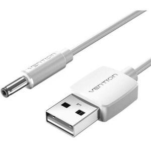 Cable Alimentación Vention CEYWD/ USB-A Macho - DC 5.5mm Macho/ 50cm/ Blanco 6922794757691 CEYWD VEN-CAB CEYWD