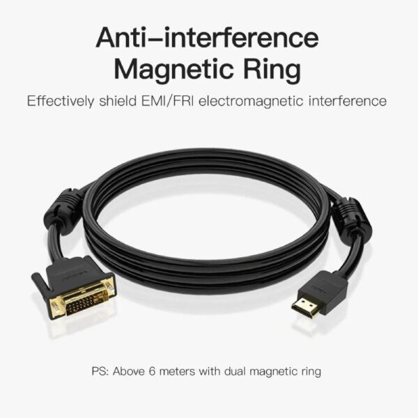 Cable Conversor Vention ABFBF/ DVI Macho - HDMI Macho/ 1m/ Negro - Imagen 4