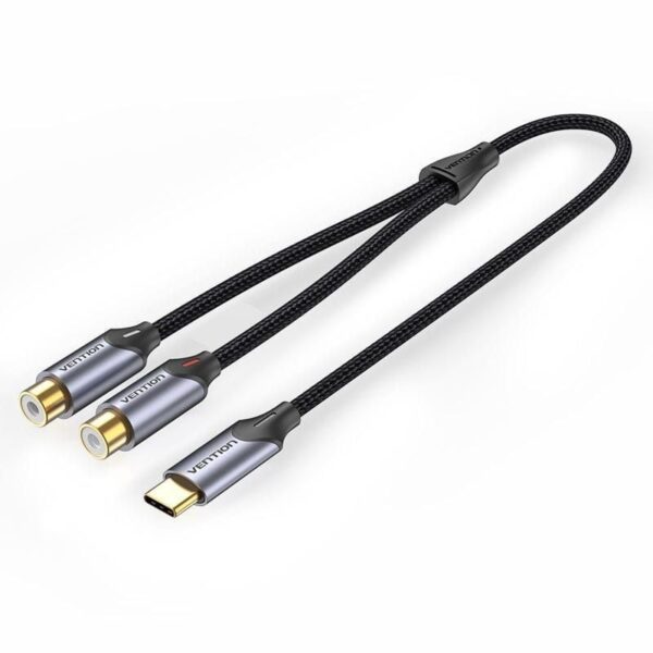 Cable Conversor Vention BGVHG/ 2x RCA Hembra - USB Tipo-C Macho/ 1.5m/ Gris 6922794751606 BGVHG VEN-CAB BGVHG