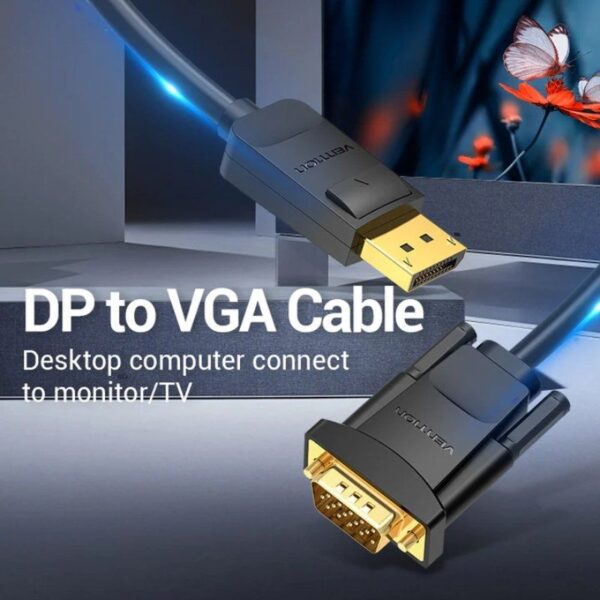 Cable Conversor Vention HBLBG/ DisplayPort Macho - VGA Macho/ 1.5m/ Negro - Imagen 2