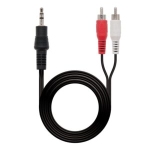 Cable Estéreo Nanocable 10.24.0305/ Jack 3.5 Macho - 2x RCA Macho/ 5m/ Negro 8433281001107 10.24.0305 NAN-CAB 10 24 0305