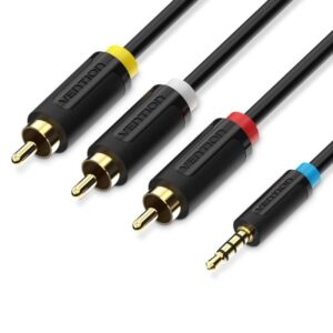 Cable Estéreo Vention BCBBG/ Jack 3.5 Macho - 3x RCA Macho/ 1.5m/ Negro 6922794729186 BCBBG VEN-CAB BCBBG