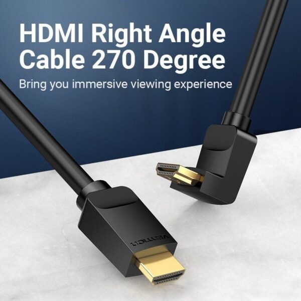 Cable HDMI 2.0 4K Acodado Vention AAQBH/ HDMI Macho - HDMI Macho/ 2m/ Negro - Imagen 4