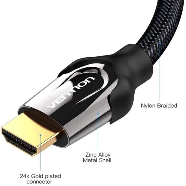 Cable HDMI 2.0 4K Vention VAA-B05-B100/ HDMI Macho - HDMI Macho/ 1m/ Negro - Imagen 4