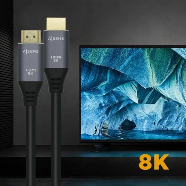 Cable HDMI 2.1 8K Aisens A150-0425/ HDMI Macho - HDMI Macho/ 50cm/ Gris Negro - Imagen 4