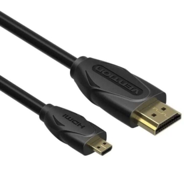 Cable HDMI Vention VAA-D03-B100/ HDMI Macho - Micro HDMI Macho/ 1m/ Negro - Imagen 2