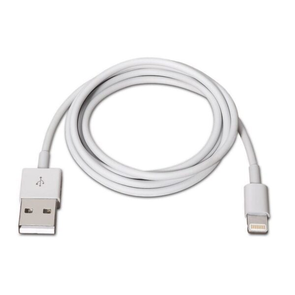 Cable USB 2.0 Lightning Aisens A102-0036/ USB Macho - Lightning Macho/ Hasta 2.5W/ 60Mbps/ 2m/ Blanco - Imagen 2