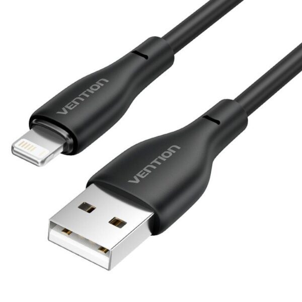 Cable USB 2.0 Lightning Vention H26BF/ Lightning Macho - USB Macho/ 10W/ 480Mbps/ 1m/ Negro 6922794785342 H26BF VEN-CAB H26BF