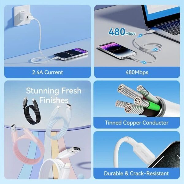 Cable USB 2.0 Lightning Vention LAMWF/ USB Macho - Lightning Macho/ 480Mbps/ 1m/ Blanco - Imagen 3