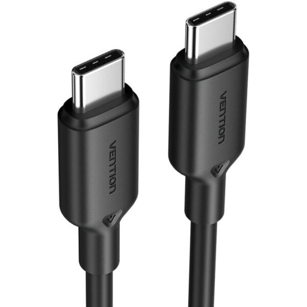 Cable USB 2.0 Tipo-C 3A Vention TRCBF/ USB Tipo-C Macho - USB Tipo-C Macho/ Hasta 60W/ 480Mbps/ 1m/ Negro - Imagen 2