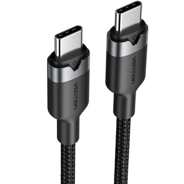 Cable USB 2.0 Tipo-C 3A Vention TRDBF/ USB Tipo-C Macho - USB Tipo-C Macho/ Hasta 60W/ 480Mbps/ 1m/ Negro - Imagen 2