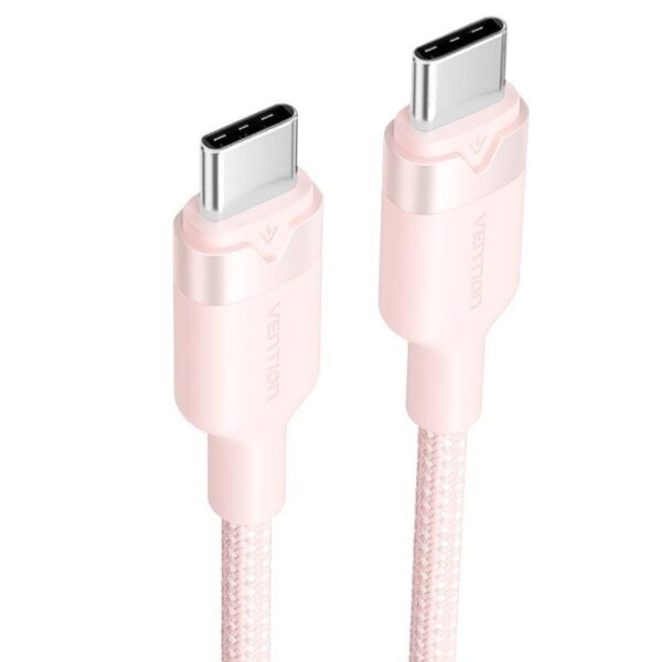 Cable USB 2.0 Tipo-C 3A Vention TRDPF/ USB Tipo-C Macho - USB Tipo-C Macho/ Hasta 60W/ 480Mbps/ 1m/ Rosa - Imagen 2