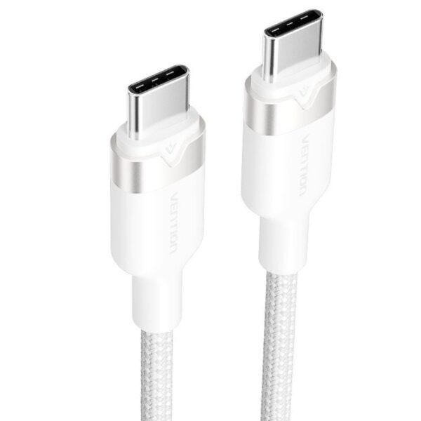 Cable USB 2.0 Tipo-C 3A Vention TRDWH/ USB Tipo-C Macho - USB Tipo-C Macho/ Hasta 60W/ 480Mbps/ 2m/ Blanco - Imagen 2