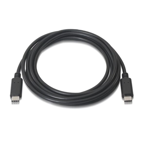 Cable USB 2.0 Tipo-C Aisens A107-0056/ USB Tipo-C Macho - USB Tipo-C Macho/ Hasta 9W/ 625Mbps/ 1m/ Negro - Imagen 2