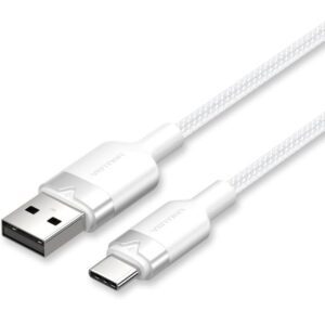 Cable USB 2.0 Tipo-C Vention CTNWH/ USB Tipo-C Macho - USB Macho/ Hasta 60W/ 480Mbps/ 2m/ Blanco 6922794709591 CTNWH VEN-CAB CTNWH