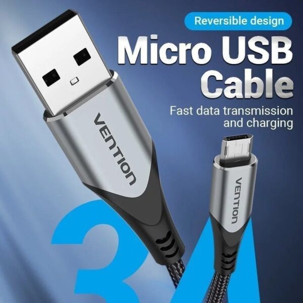 Cable USB 2.0 Vention COCHG/ USB Macho - MicroUSB Macho/ 480Mbps/ 1.5m/ Negro - Imagen 2