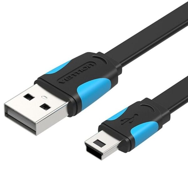 Cable USB 2.0 Vention VAS-A14-B050/ MiniUSB Macho - USB Macho/ Hasta 10W/ 480Mbps/ 50cm/ Azul y Negro 6922794717244 VAS-A14-B050 VEN-CAB VAS-A14-B050