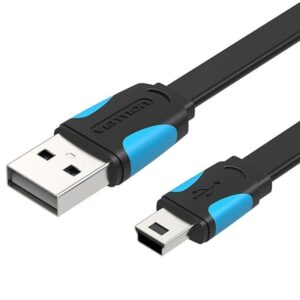 Cable USB 2.0 Vention VAS-A14-B100/ Mini USB Macho - USB Macho/ Hasta 10W/ 480Mbps/ 1m/ Azul y Negro 6922794717251 VAS-A14-B100 VEN-CAB VAS-A14-B100