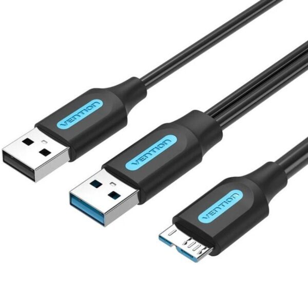 Cable USB 3.0 Vention CQPBF/ USB Macho - MicroUSB Macho/ USB 2.0 Macho/ 5Gbps/ 1m/ Negro 6922794753099 CQPBF VEN-CAB CQPBF