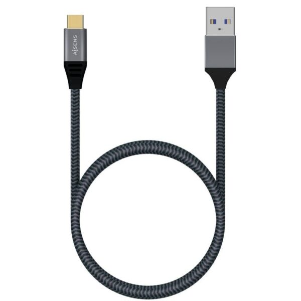 Cable USB 3.1 Tipo-C Aisens A107-0631/ USB Tipo-C Macho - USB Macho/ Hasta 27W/ 1250Mbps/ 1m/ Gris - Imagen 3