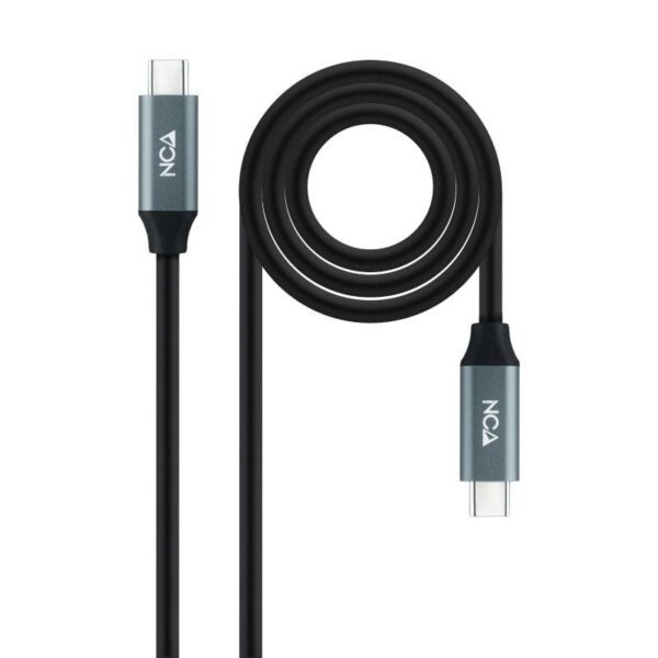 Cable USB 3.2 Tipo-C Nanocable 10.01.4301 5A 100W/ USB Tipo-C Macho - USB Tipo-C Macho/ 1m/ Gris y Negro - Imagen 2